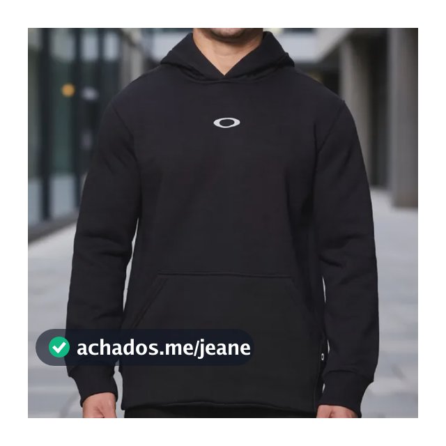 Moletom Oakley Masculino Double Ellipse Hoodie M Blackout Liso
