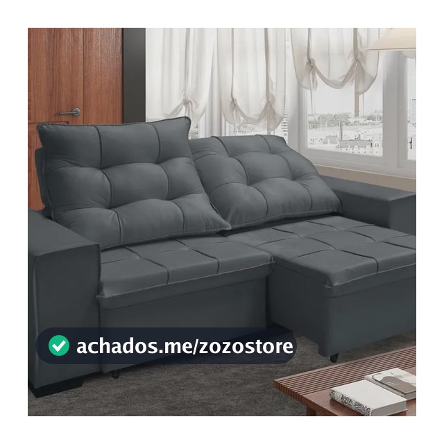 Sofá Retrátil Reclinável Verona Plus 1,50 Velut Hellen Decor Cinza Liso