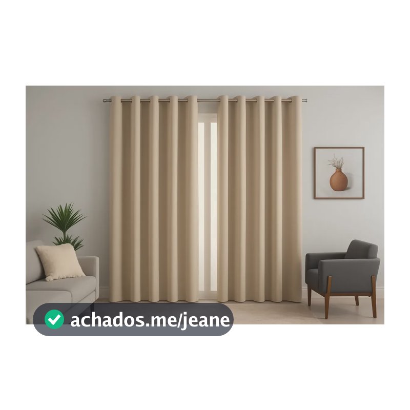Cortina Blackout Tecido Quarto Sala 2,00x1,40m Corta Luz Palha