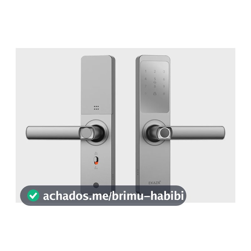 Fechadura Digital Inteligente Biometria Lyra Wifi Ekaza Alumínio Prateado