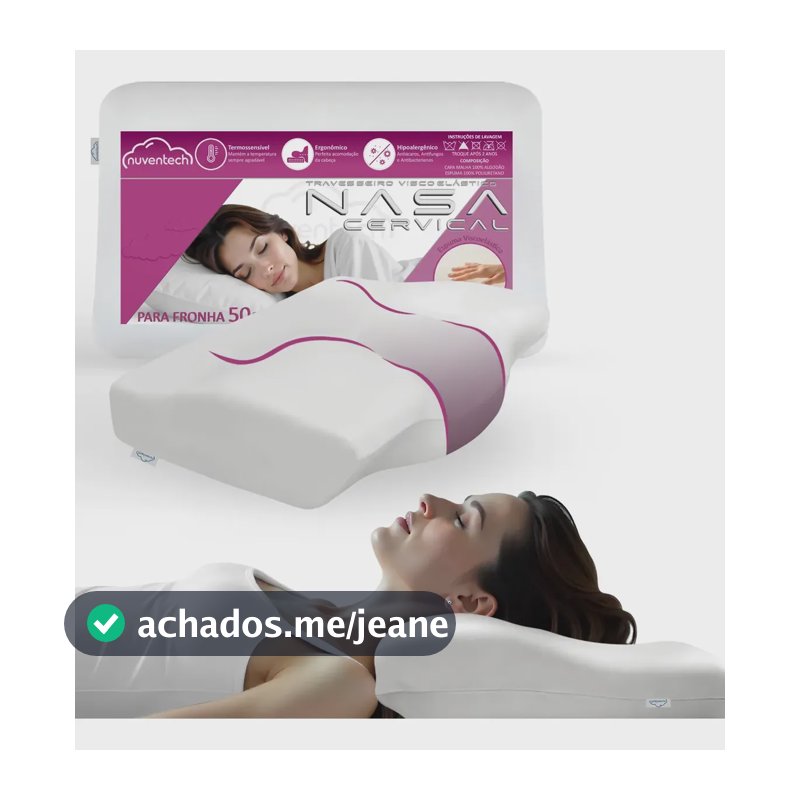 Travesseiro Nasa Viscoelástico Cervical Anatomico Ortopédico Branco