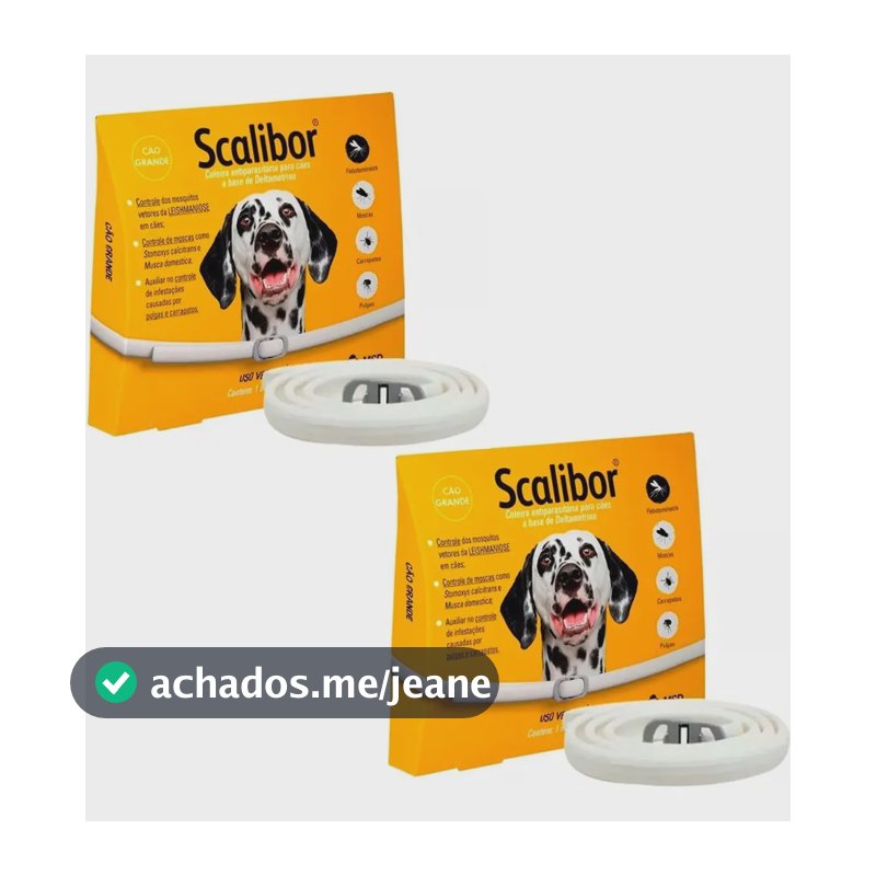 Kit 2 Msd Scalibor Collar Cão 65 Cm Branco