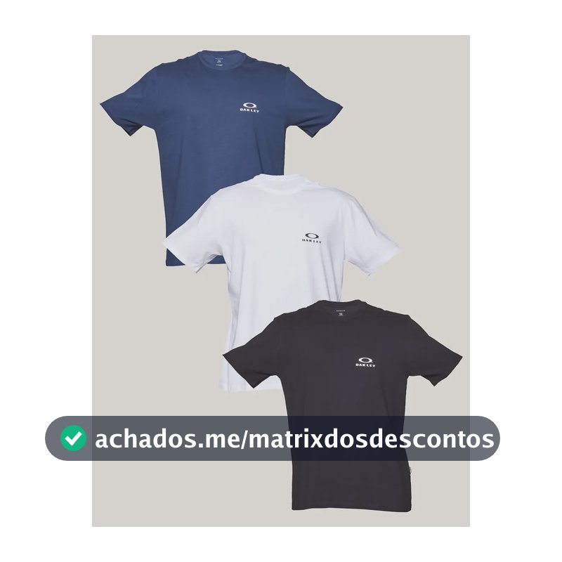 Kit 3 Camisetas Oakley Masculino Misselaneous Ellipse Misselaneous Logomarca G Liso