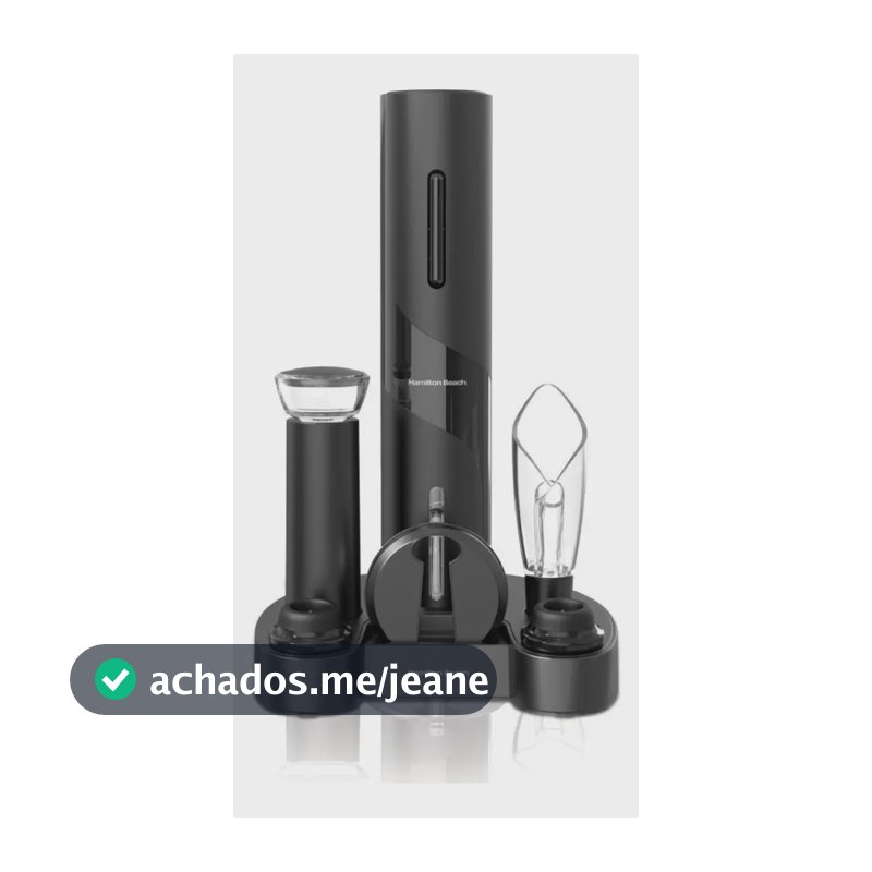 Kit Abridor de Vinho Elétrico Hamilton Beach com Acessórios, para uma Experiência Completa
