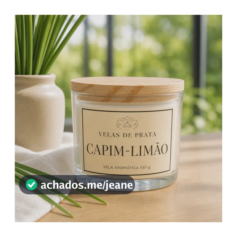 Vela Aromática Perfumada Presente Decorativa Fragrância Capim-limão 100g