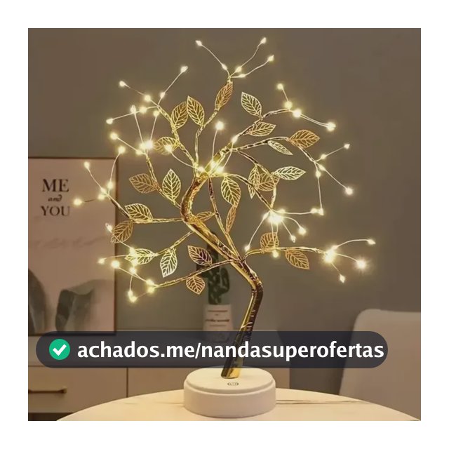 Luminária Árvore De Led Fio Fada 72 Leds Abajur Dourado Usb Dourado 4.5v