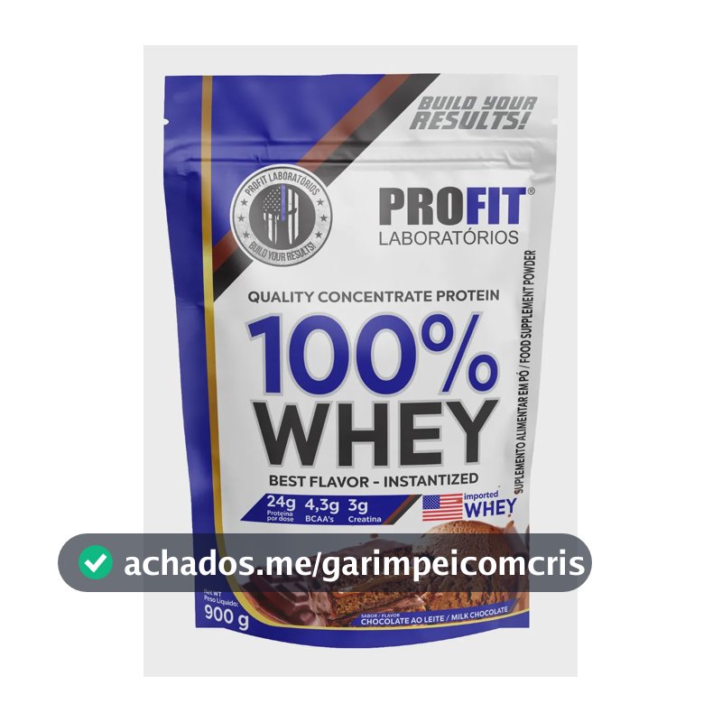 Whey protein Profit 100% Quality Concentrate em pó sabor Chocolate x 900g