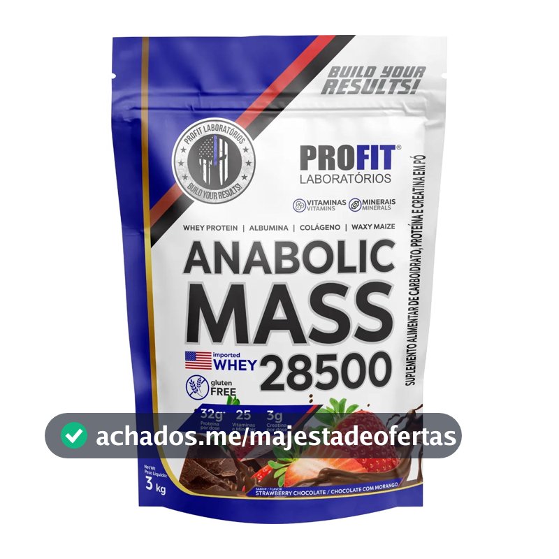 Anabolic Mass 28500 3kg Suplemento Profit Labs Sabor Sensação