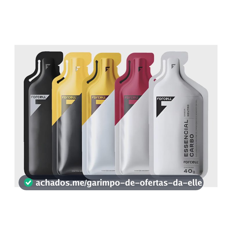 Forcell Gel Essencial Carbo 40g Sabor Variados Kit 5 Sachês