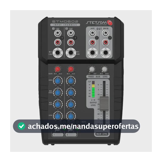 Mesa de Som Stetsom STM0602 de 2 Canais Com Equalização de 4 Bandas
