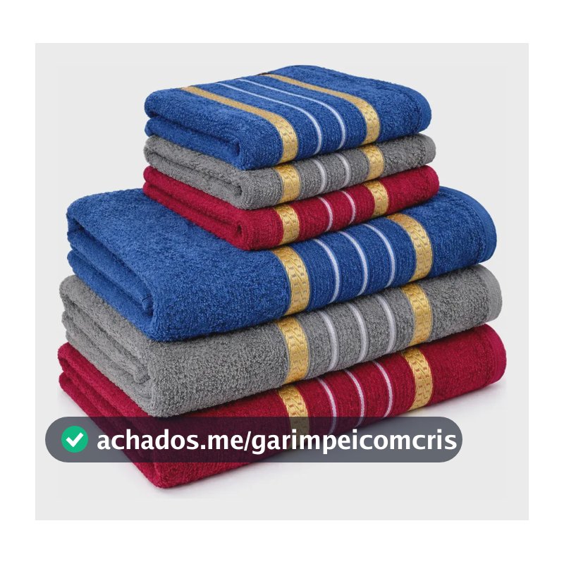 Jogo 6 Toalhas Banho - 3 Banho, 3 Rosto Grande Macia Atacado