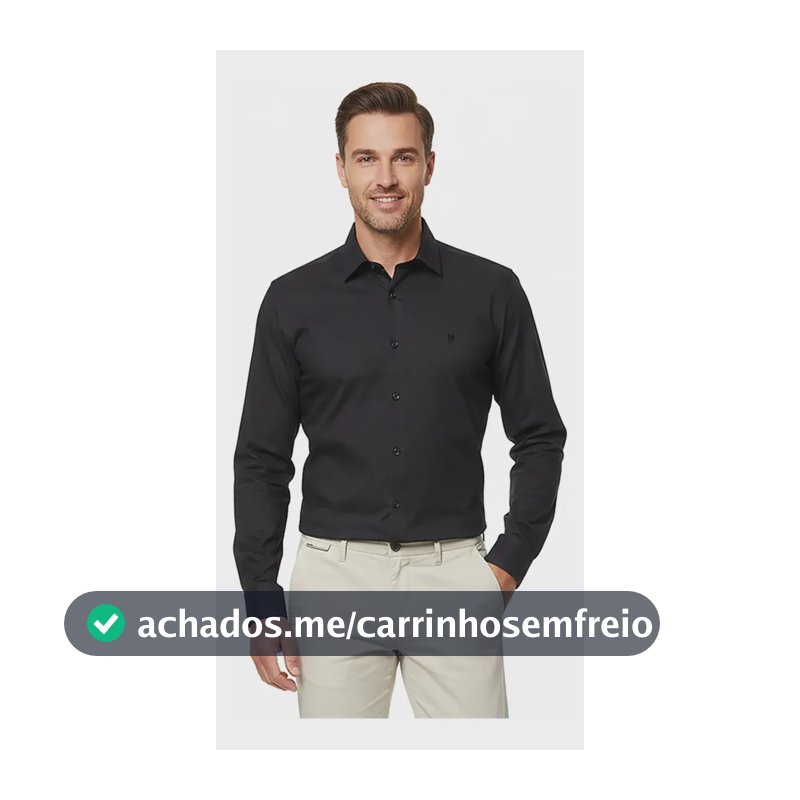Camisa Masculina Slim Fit Polo Wear Preto G