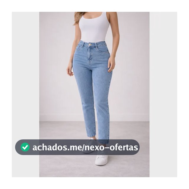 Calça Jeans Mom Stillger Feminina Cintura Alta Cor Clara