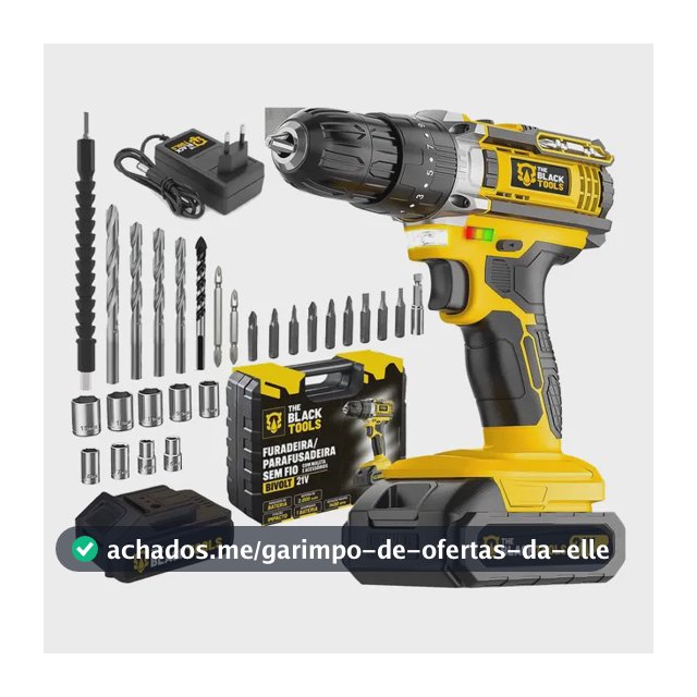 Parafusadeira E Furadeira Impacto The Black Tools Tb-21pw 3/8 Cor Amarelo Frequência 50/60 Hz