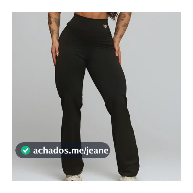 Calça Legging Leg Flare Academia Cós Alto Zero Transparência