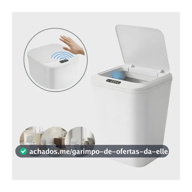 Lixeira Com Sensor Automático 16 Litros Branco Inteligente Abre Fácil Toque Cesto Quarto Banheiro Cozinha