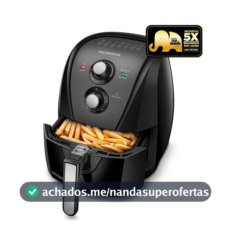 Fritadeira sem óleo air fryer 4L Mondial 1500W AFN-40-BFT