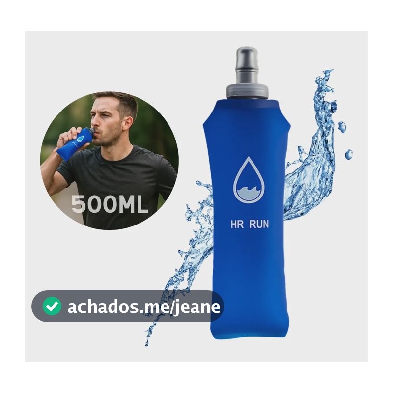 Garrafa Corrida Dobrável Flexível Soft Silicone Bike Água 500ml