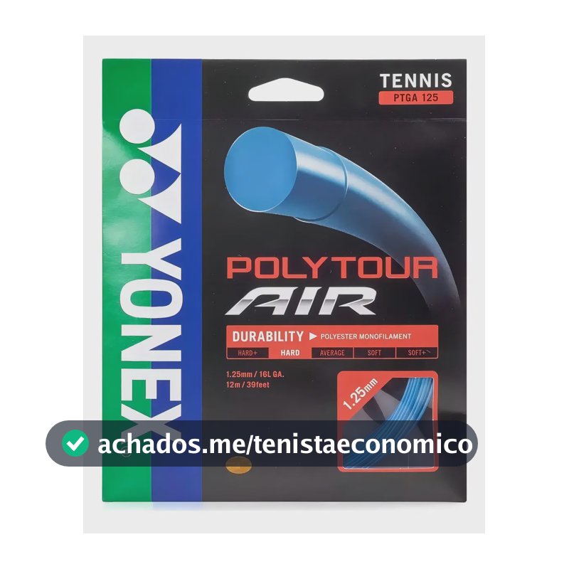 Corda Yonex Poly Tour Air 16l 1.25mm Durabilidade E Controle Cor Azul Espessura 1.25 mm