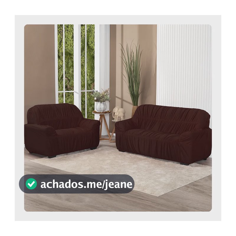 Kit Capa De Sofá Elasticada 2 E 3 Lugares - Cores Variadas Tabaco Elasticada