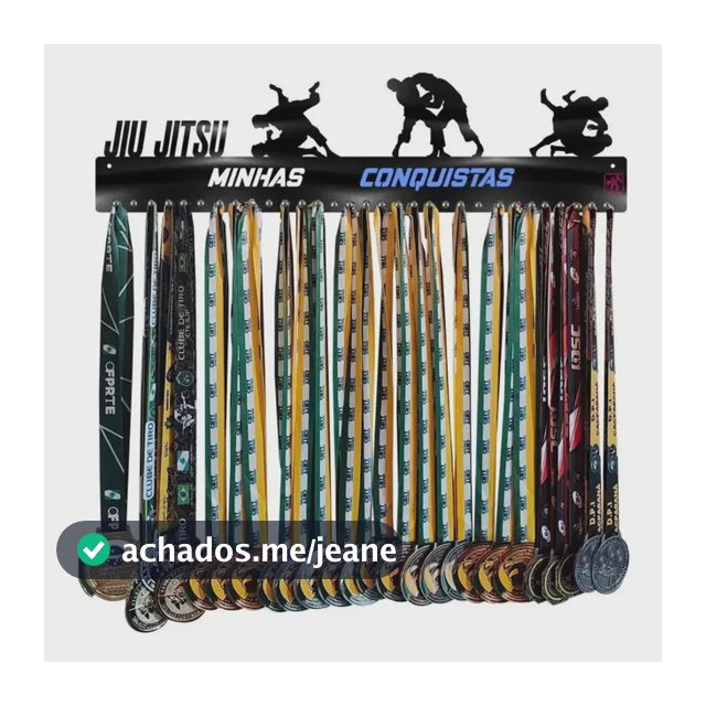 Medalheiro Jiu Jitsu Masc Para Até 100 Medalhas Modelo 2 Preto