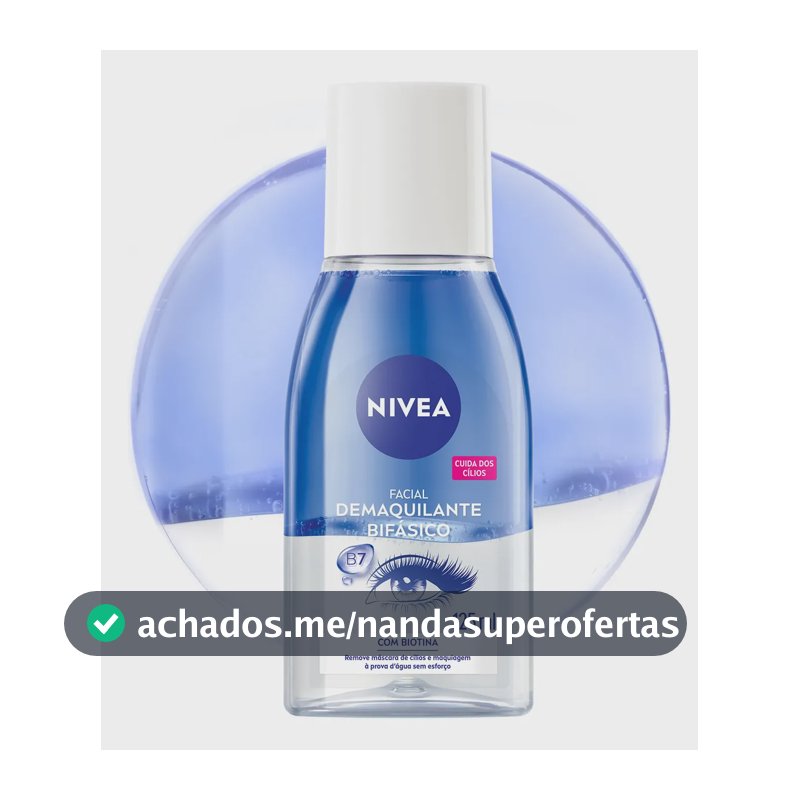 NIVEA Demaquilante Bifásico 125ml, Remove Maquiagem à Prova D'água, Protege Cílios, Gentil com a Pele