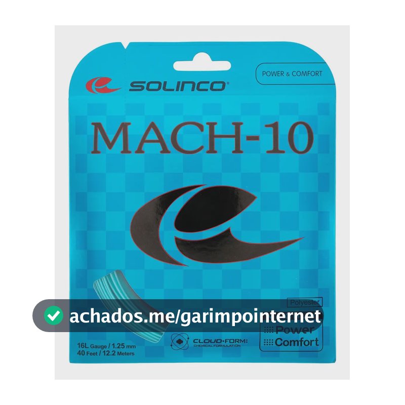 Corda Solinco Mach - 10 - Sets 12,2 Metros Cor Azul-celeste Espessura 1.25 Mm