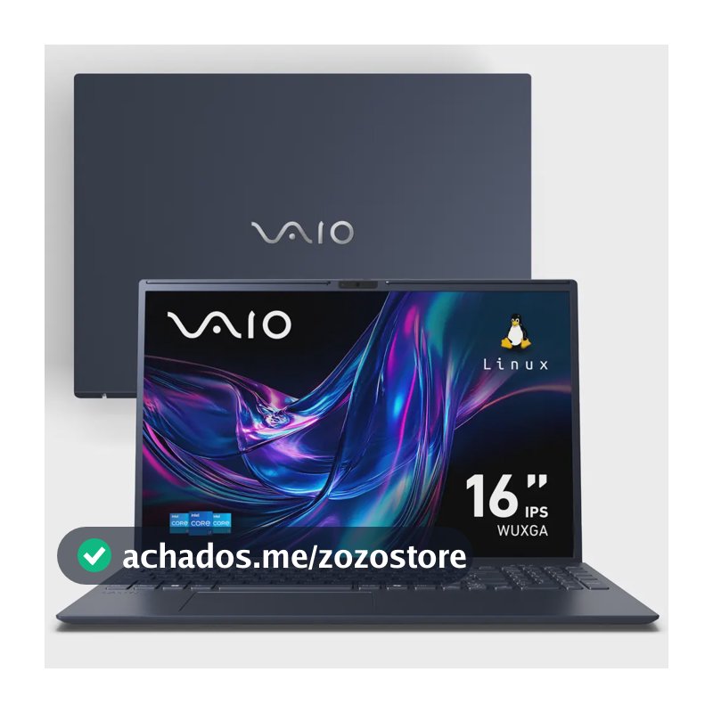 Notebook Vaio Fe16 Intel Core I3-1315u Linux 8gb Ram 256gb Ssd Tela 16 Ips Wuxga Antirreflexo - Cinza Grafite - Vjfe62f11x-b0811h