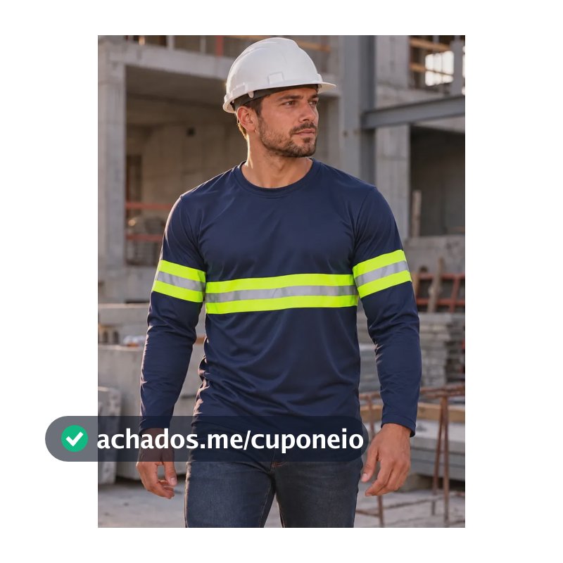 Camisa Térmica Manga Longa Refletiva Rodovia E Construção Azul-marinho Refletida P
