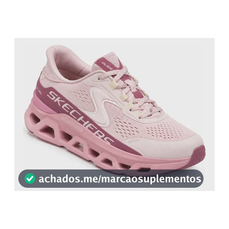 Tênis Skechers Glide Step Atlus Femenino  Academia Caminhada Rosa-claro 37 Br