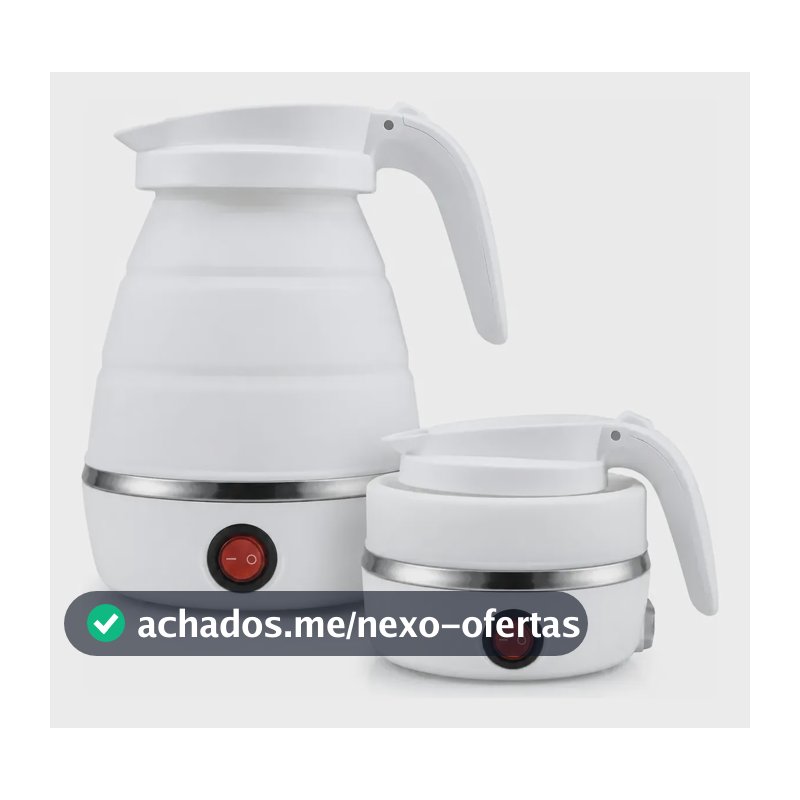 Chaleira Elétrica Dobrável Portátil Silicone Viagem 127v Branco 127v