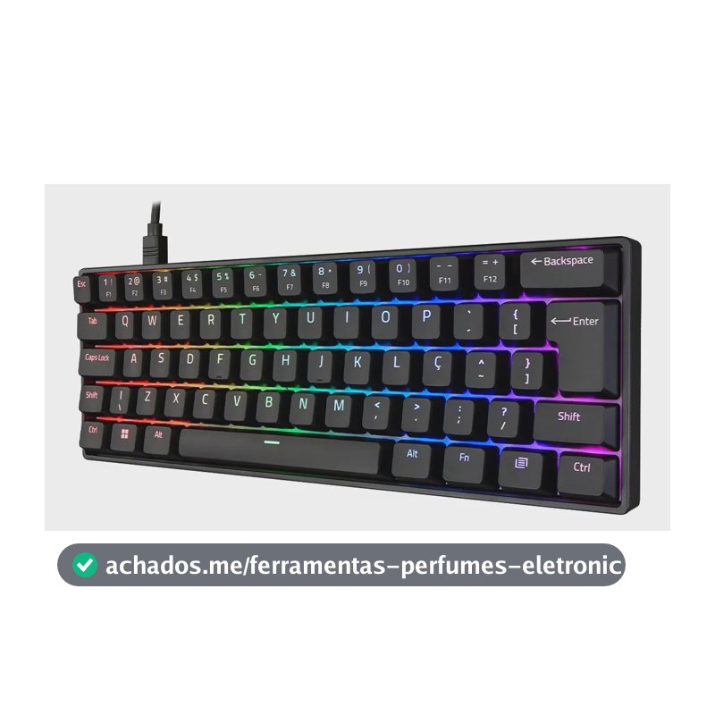 Teclado Mecânico Akko 3061s Preto ABNT2 Switch Rosa RGB