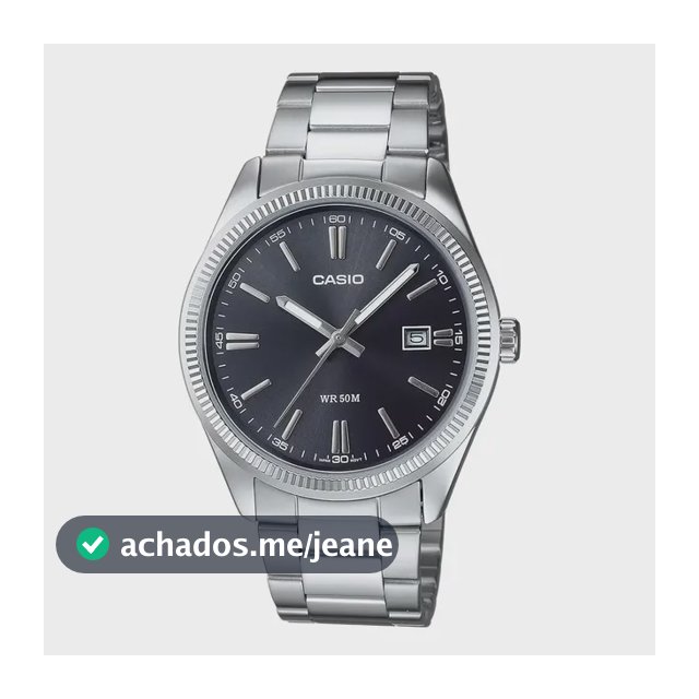 Relógio de pulso Casio Analógico com corria de aço inoxidável cor prateado - fondo preto