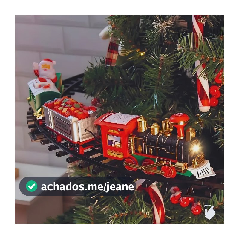 Trenzinho Natalino Para Árvore De Natal Luz Movimento Som Natal Tren