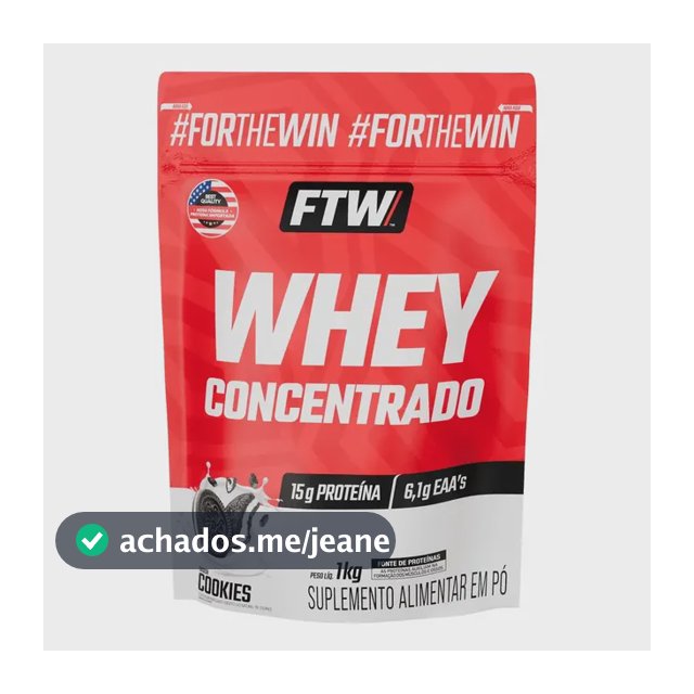 Whey Protein Concentrado 1kg Sabor Cookies - Ftw