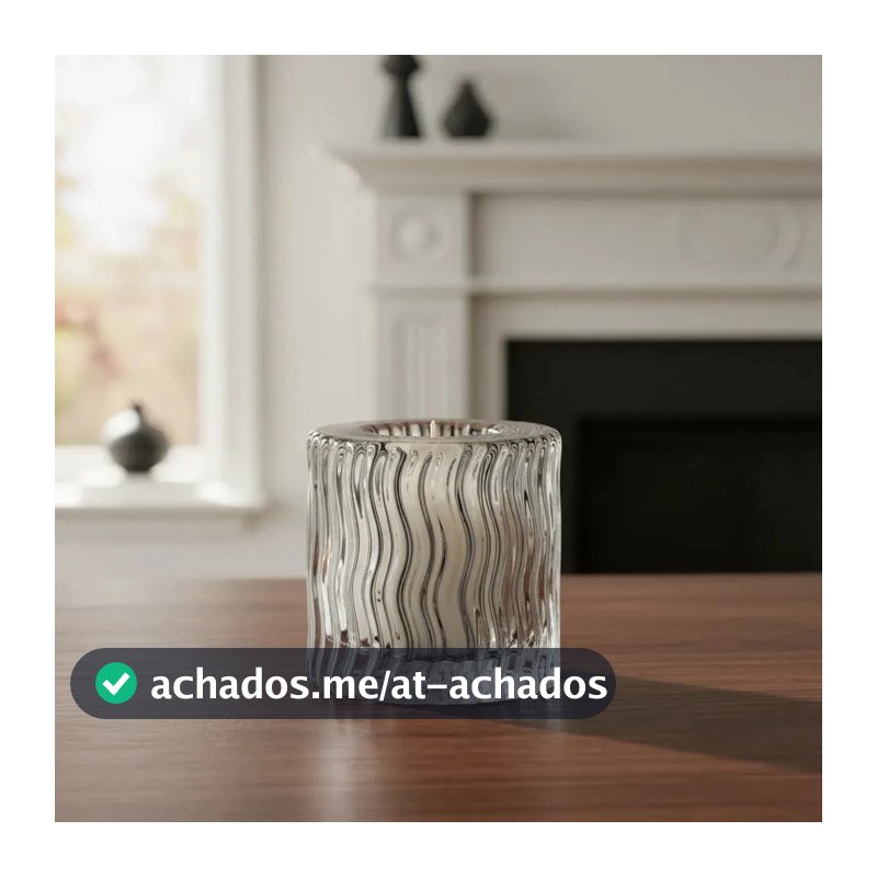 Castiçal Para Velas De Enfeite Casa Decoração Transp 6x4cm Vidro