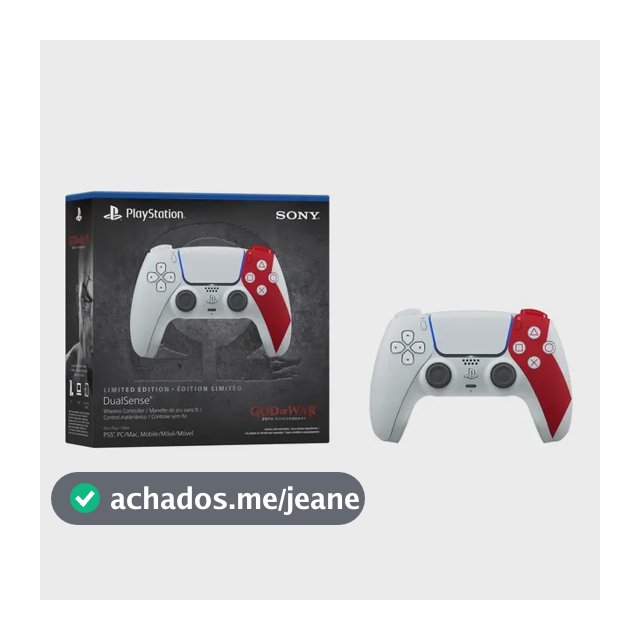 Controlador sem fio Dualsense God Of War Ed Limited Ps5 branco/vermelho