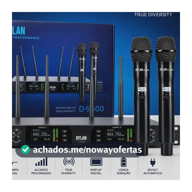 Microfone Sem Fio Dylan D-9500 Cor Preto