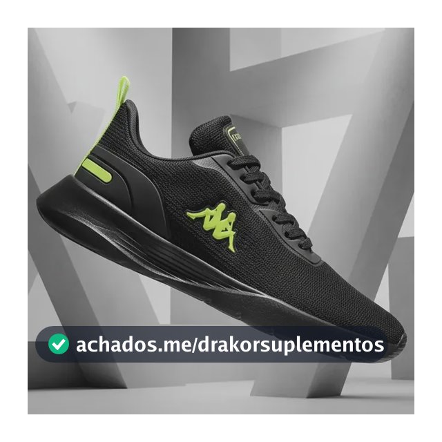 Tenis Kappa Treviso Original Unissex Confortável Academia Preto-amarelo-limão 40 Br