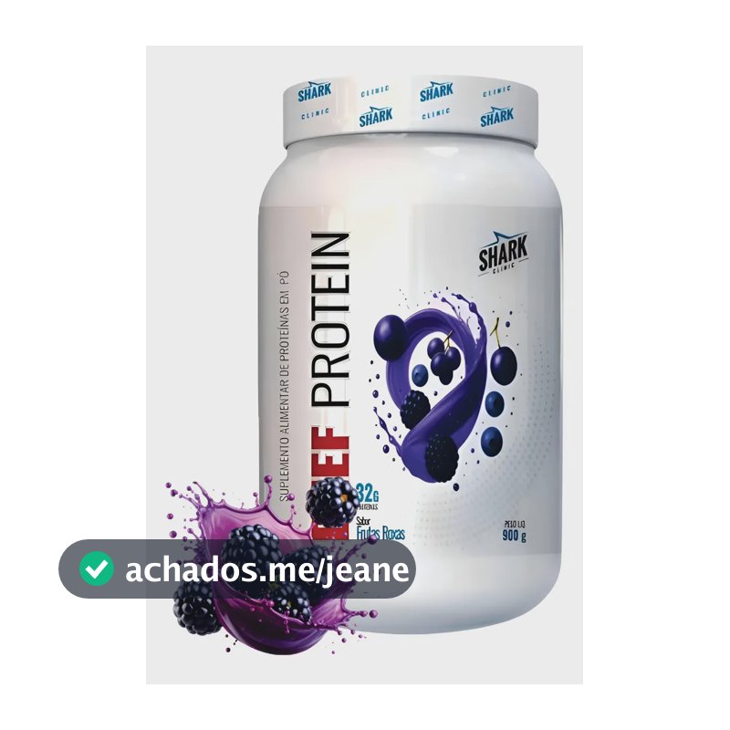 Whey Beef Protein Zero Lactose 900g Shark Pro Sabor Frutas Roxas