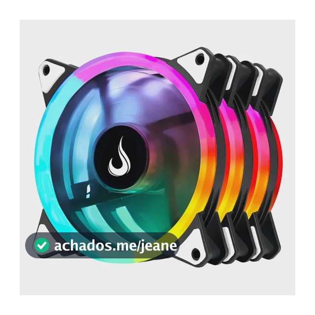 Kit 3 Fans Rise Mode ARGB 5V 120mm C/ Controladora - FN-02-RGB-5V