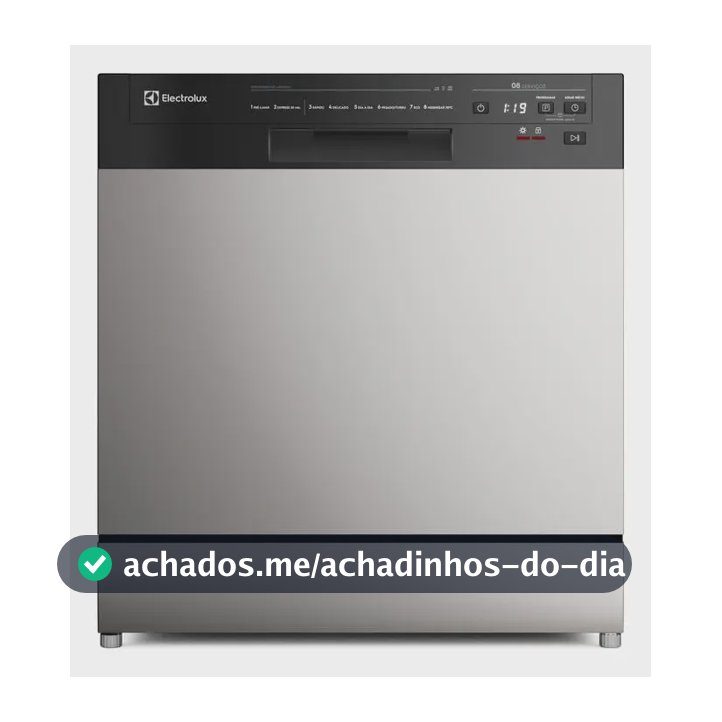 Lava-Louça Electrolux 8 Serviços Inox com Programa Lava & Seca 50 minutos LS08E Display Digital
