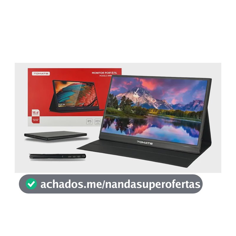 Monitor Portátil Full Hd 15.6 Notebook, Celular, Games C/ Cor Preto