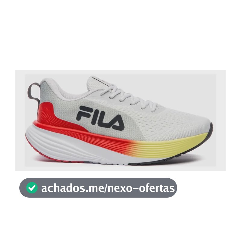 Tênis Masculino Agile Fila Branco/vermelho/verde Limao Liso 41 Br