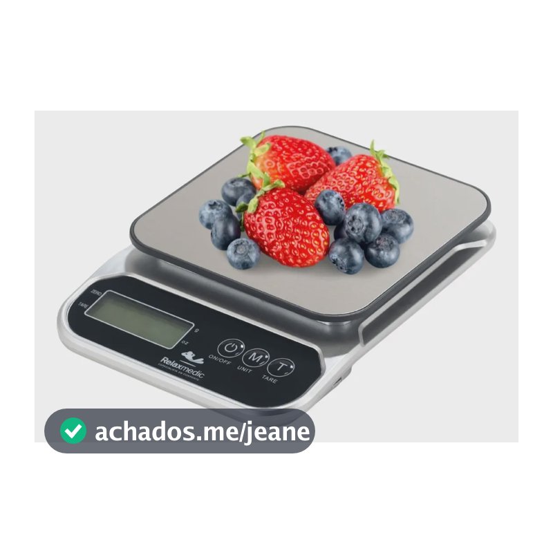 Balança De Cozinha Digital X6 Até 5kg C/ Precisão Relaxmedic Cor Cinza
