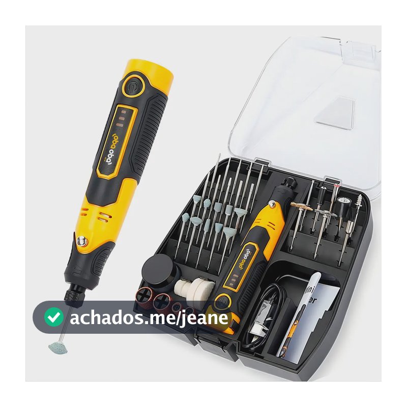 Mini Retífica Sem Fio Com 57 Acessórios USB-C Recarregável