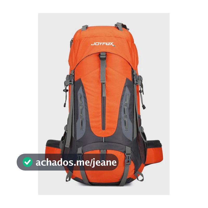 Mochila Cargueira Impermeável Trilha Camping Viagem Reforcada 65+5l Cor Laranja Desenho Do Tecido Nylon Joyfox