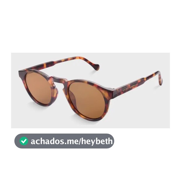 Óculos de Sol Saint Germain Duna Redondo Tartaruga com Lentes Marrom UV400