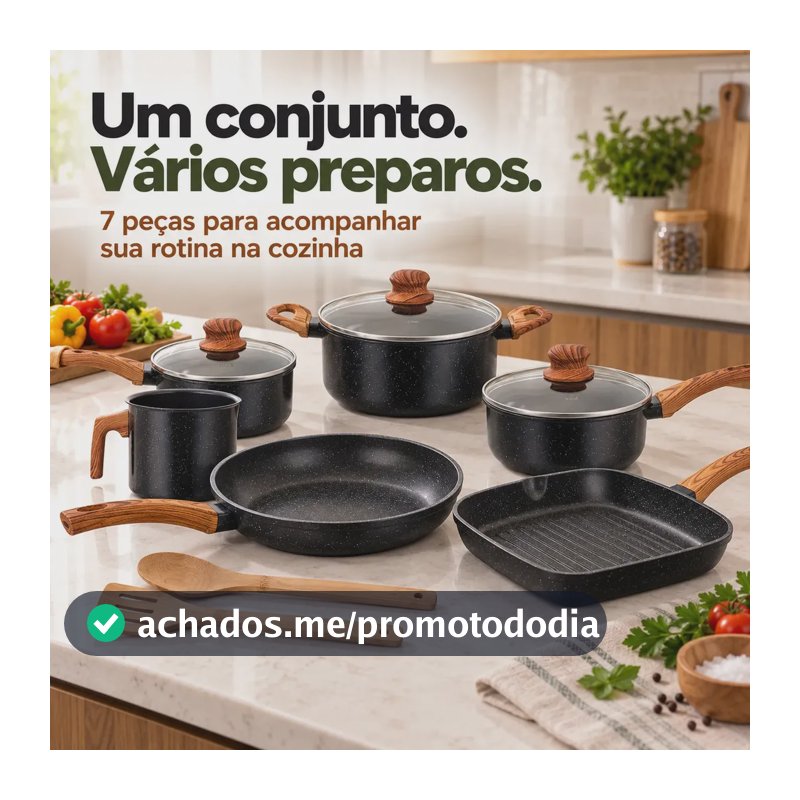 Jogo De Panelas Cerâmica Inducao Triplo Conjunto de Panelas Antiaderente 7 peças Ecoglid