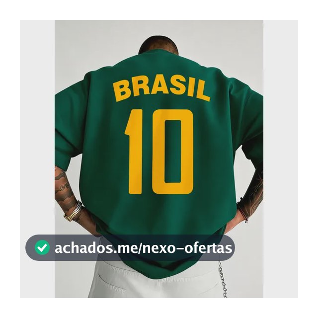 Camiseta Oversized Brasil Camisa Torcida Copa 2026 Hexa Over Verde Militar M